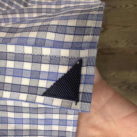 UNTUCKit Shirt Mens Medium Blue Check Slim‎ Fit Dante Short Sleeve Button Up - Picture 3 of 7